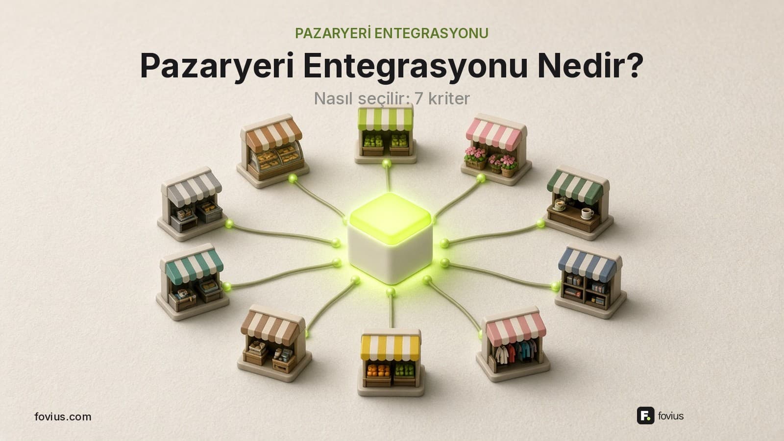 Ortadaki merkez küpe bağlı 10 mini mağaza